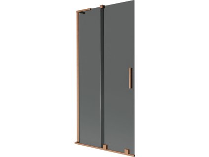 Mexen Velar L 2-krídlová posuvná vaňová zástena 95 x 150 cm, grafitová, brúsená meď - 896-095-003-41-65