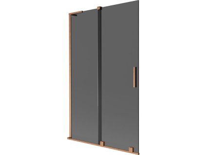 Mexen Velar L posuvná 2-krídlová vaňová zástena 110 x 150 cm, grafitová, brúsená meď - 896-110-003-41-65