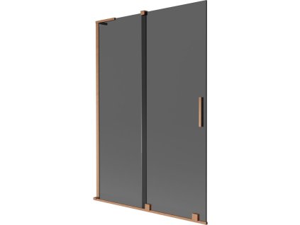 Mexen Velar L posuvná 2-krídlová vaňová zástena 120 x 150 cm, grafitová, brúsená meď - 896-120-003-41-65