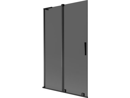 Mexen Velar L posuvná 2-krídlová vaňová zástena 110 x 150 cm, grafitová, čierna - 896-110-003-41-70