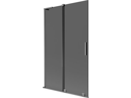 Mexen Velar L posuvná 2-krídlová vaňová zástena 110 x 150 cm, grafitová farba, pištoľový kov - 896-110-003-41-95