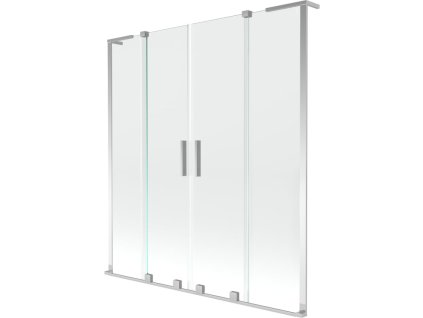 Mexen Velar L Duo 2-krídlová posuvná vaňová zástena 140 x 150 cm, transparentná, chróm - 896-140-003-02-01