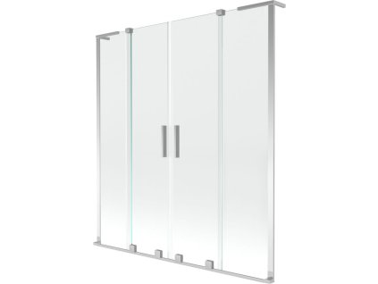 Mexen Velar L Duo posuvná 2-krídlová vaňová zástena 160 x 150 cm, transparentná, chróm - 896-160-003-02-01