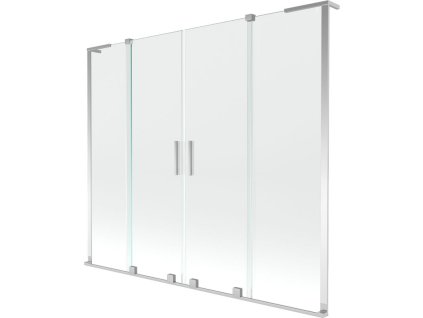 Mexen Velar L Duo posuvná 2-krídlová vaňová zástena 180 x 150 cm, transparentná, chróm - 896-180-003-02-01