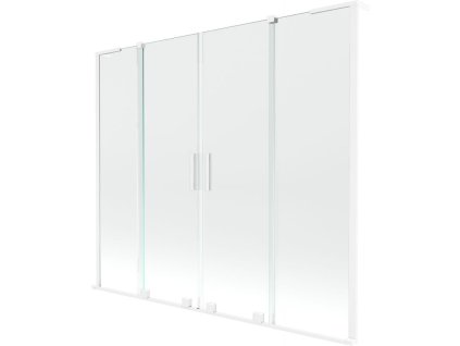 Mexen Velar L Duo 2-krídlová posuvná vaňová zástena 200 x 150 cm, transparentná, biela - 896-200-003-02-20