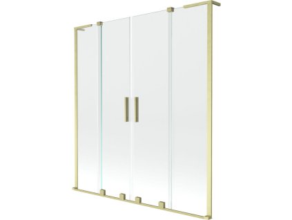 Mexen Velar L Duo 2-krídlová posuvná vaňová zástena 160 x 150 cm, transparentná, brúsené zlato - 896-160-003-02-55