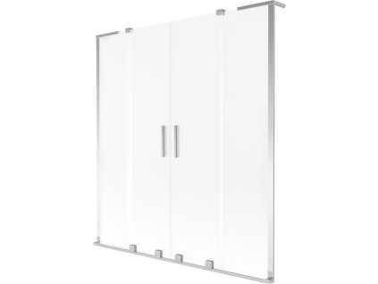 Mexen Velar L Duo 2-krídlová posuvná vaňová zástena 150 x 150 cm, matná, chróm - 896-150-003-32-01