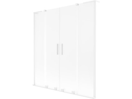 Mexen Velar L Duo 2-krídlová posuvná vaňová zástena 150 x 150 cm, matná, biela - 896-150-003-32-20