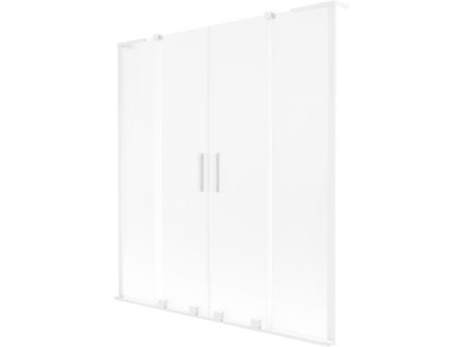 Mexen Velar L Duo 2-krídlová posuvná vaňová zástena 160 x 150 cm, matná, biela - 896-160-003-32-20