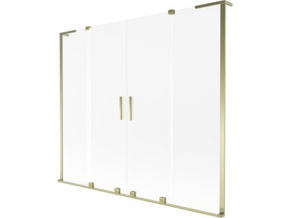 Mexen Velar L Duo 2-krídlová posuvná vaňová zástena 200 x 150 cm, matná, zlatá - 896-200-003-32-50