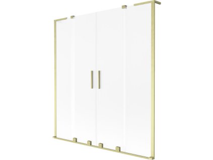 Mexen Velar L Duo 2-krídlová posuvná vaňová zástena 150 x 150 cm, matná, brúsené zlato - 896-150-003-32-55