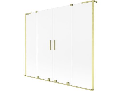 Mexen Velar L Duo 2-krídlová posuvná vaňová zástena 180 x 150 cm, matná, brúsené zlato - 896-180-003-32-55