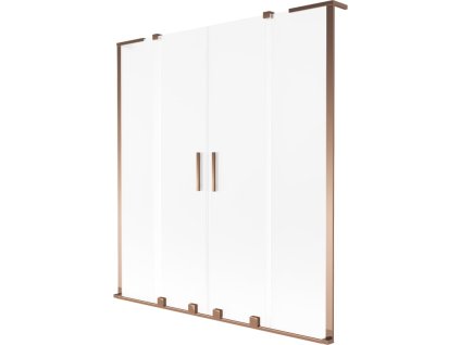 Mexen Velar L Duo 2-krídlová posuvná vaňová zástena 140 x 150 cm, matná, ružové zlato - 896-140-003-32-60