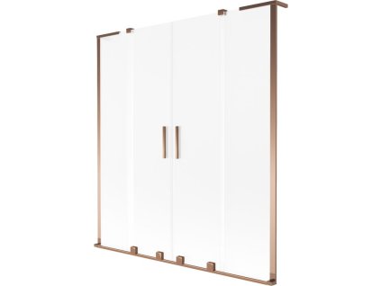 Mexen Velar L Duo 2-krídlová posuvná vaňová zástena 150 x 150 cm, matná, ružové zlato - 896-150-003-32-60