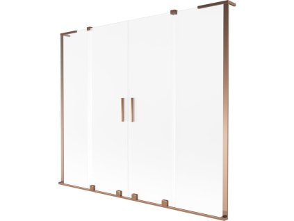 Mexen Velar L Duo 2-krídlová posuvná vaňová zástena 200 x 150 cm, matná, ružové zlato - 896-200-003-32-60