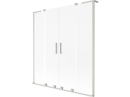 Mexen Velar L Duo 2-krídlová posuvná vaňová zástena 150 x 150 cm, matná, brúsený nikel - 896-150-003-32-97