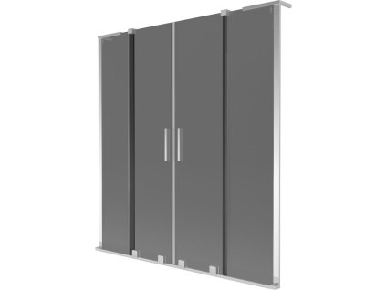 Mexen Velar L Duo posuvná 2-krídlová vaňová zástena 160 x 150 cm, grafit, chróm - 896-160-003-42-01