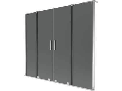Mexen Velar L Duo posuvná 2-krídlová vaňová zástena 180 x 150 cm, grafit, chróm - 896-180-003-42-01