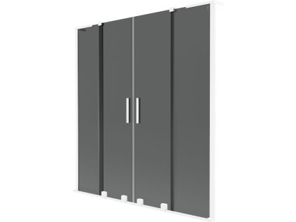 Mexen Velar L Duo 2-krídlová posuvná vaňová zástena 150 x 150 cm, grafitová, biela - 896-150-003-42-20