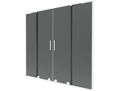 Mexen Velar L Duo posuvná 2-krídlová vaňová zástena 180 x 150 cm, grafitová, biela - 896-180-003-42-20