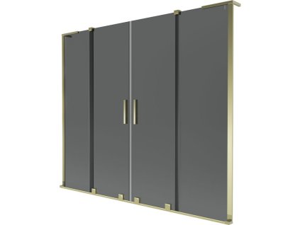 Mexen Velar L Duo posuvná 2-krídlová vaňová zástena 180 x 150 cm, grafitová, zlatá - 896-180-003-42-50
