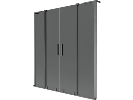 Mexen Velar L Duo posuvná 2-krídlová vaňová zástena 160 x 150 cm, grafitová, pištoľovo šedá kartáčovaná - 896-160-003-42-66