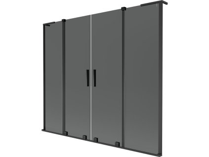 Mexen Velar L Duo posuvná 2-krídlová vaňová zástena 170 x 150 cm, grafitová, čierna - 896-170-003-42-70