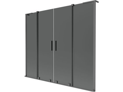 Mexen Velar L Duo 2-krídlová posuvná vaňová zástena 180 x 150 cm, grafitová farba, pištoľový kov - 896-180-003-42-95