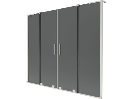 Mexen Velar L Duo 2-krídlová posuvná vaňová zástena 200 x 150 cm, grafitová, brúsený nikel - 896-200-003-42-97