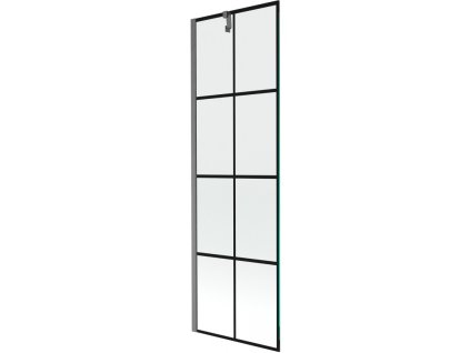 Mexen Next 1-krídlová vaňová zástena 60 x 150 cm, čierny dizajn, pištoľovo šedá kartáčovaná - 895-060-000-00-77-66