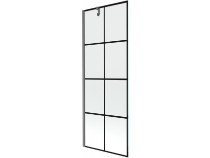 Mexen Next 1-krídlová vaňová zástena 70 x 150 cm, čierny dizajn, pištoľovo šedá kartáčovaná - 895-070-000-00-77-66