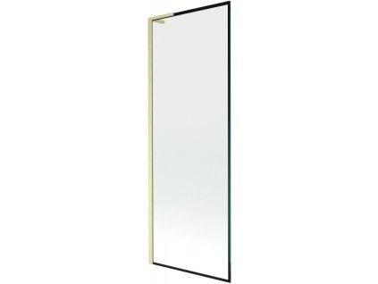 Mexen Next L 1-krídlová vaňová zástena 70 x 150 cm, čierny dizajn, brúsené zlato - 895-070-000-03-70-55