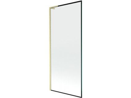 Mexen Next L 1-krídlová vaňová zástena 80 x 150 cm, čierny dizajn, brúsené zlato - 895-080-000-03-70-55