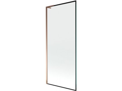 Mexen Next L 1-krídlová vaňová zástena 80 x 150 cm, čierny dizajn, ružové zlato - 895-080-000-03-70-60
