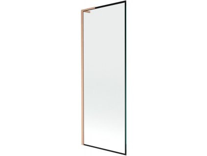 Mexen Next L 1-krídlová vaňová zástena 70 x 150 cm, čierny dizajn, brúsená meď - 895-070-000-03-70-65