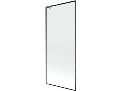 Mexen Next L 1-krídlová vaňová zástena 80 x 150 cm, čierny dizajn, pištoľovo šedá kartáčovaná - 895-080-000-03-70-66