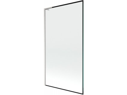 Mexen Next L 1-krídlová vaňová zástena 100 x 150 cm, čierny dizajn, brúsený nikel - 895-100-000-03-70-97