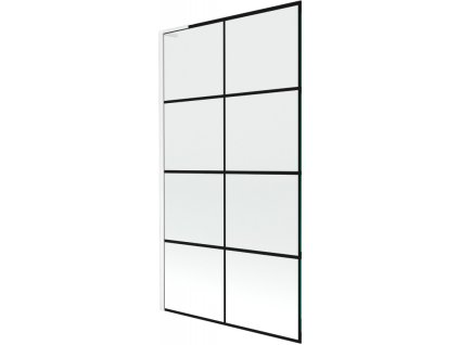 Mexen Next L 1-krídlová vaňová zástena 100 x 150 cm, čierny dizajn, biela - 895-100-000-03-77-20