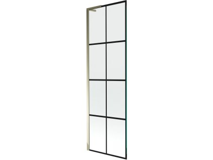 Mexen Next L 1-krídlová vaňová zástena 60 x 150 cm, čierny dizajn, zlatá - 895-060-000-03-77-50