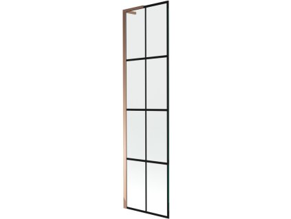 Mexen Next L 1-krídlová vaňová zástena 50 x 150 cm, čierny dizajn, ružové zlato - 895-050-000-03-77-60