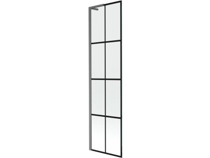 Mexen Next L 1-krídlová vaňová zástena 50 x 150 cm, čierny dizajn, pištoľovo šedá kartáčovaná - 895-050-000-03-77-66