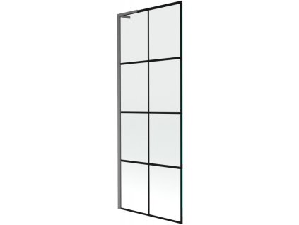 Mexen Next L 1-krídlová vaňová zástena 70 x 150 cm, čierny dizajn, pištoľovo šedá kartáčovaná - 895-070-000-03-77-66