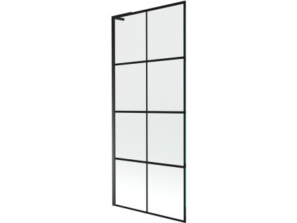 Mexen Next L 1-krídlová vaňová zástena 80 x 150 cm, čierne prevedenie - 895-080-000-03-77-70