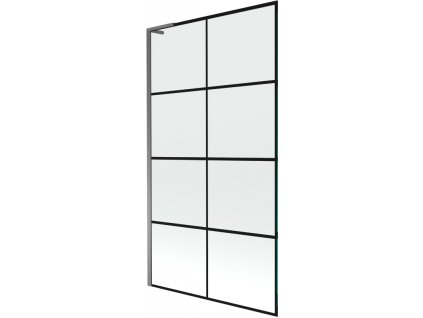 Mexen Next L 1-krídlová vaňová zástena 100 x 150 cm, čierny dizajn, pištoľový kov - 895-100-000-03-77-95