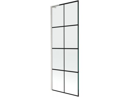 Mexen Next L 1-krídlová vaňová zástena 70 x 150 cm, čierny dizajn, brúsený nikel - 895-070-000-03-77-97