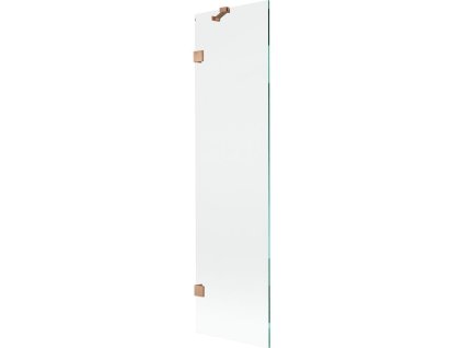 Mexen Lunar 1-krídlová vaňová zástena 50 x 150 cm, transparentná, brúsená meď - 897-050-000-65-00
