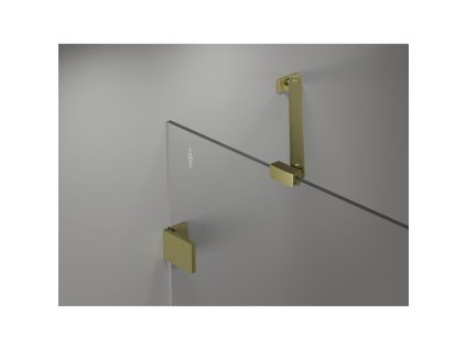 Mexen Lunar pravá 2-krídlová vaňová zástena 140 x 150 cm, transparentná, brúsené zlato - 897-140-100-55-00-P