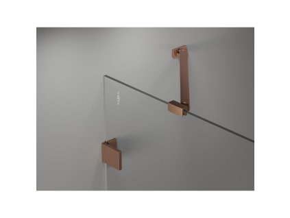 Mexen Lunar pravostranná 2-krídlová vaňová zástena 80 x 150 cm, transparentná, brúsená meď - 897-080-100-65-00-P