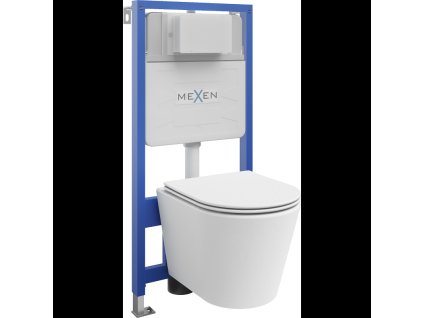 Mexen WC predstenová inštalačná súprava Fenix Slim s WC miskou Rico a sedadlom s pomalým vstupom, biela matná - 61030724001