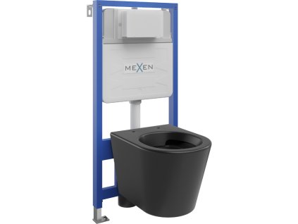 Mexen WC predstenová inštalačná súprava Fenix Slim s WC misou Rico, čierna matná - 6103372XX85